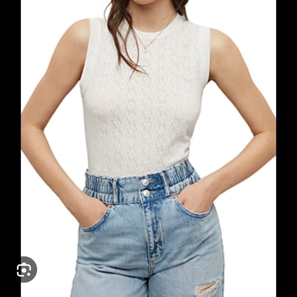 Allsaints imogene devore tank size us8 white nwt